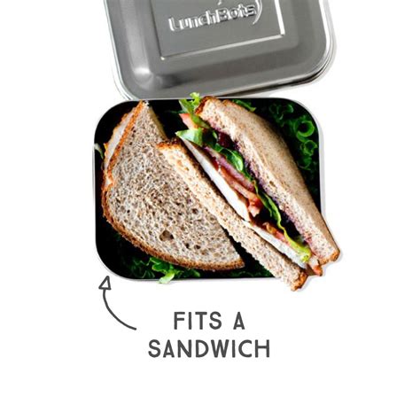 lunchbots stainless steel lunch box uno silver|LunchBots Uno Stainless Steel Sandwich Bento Box.